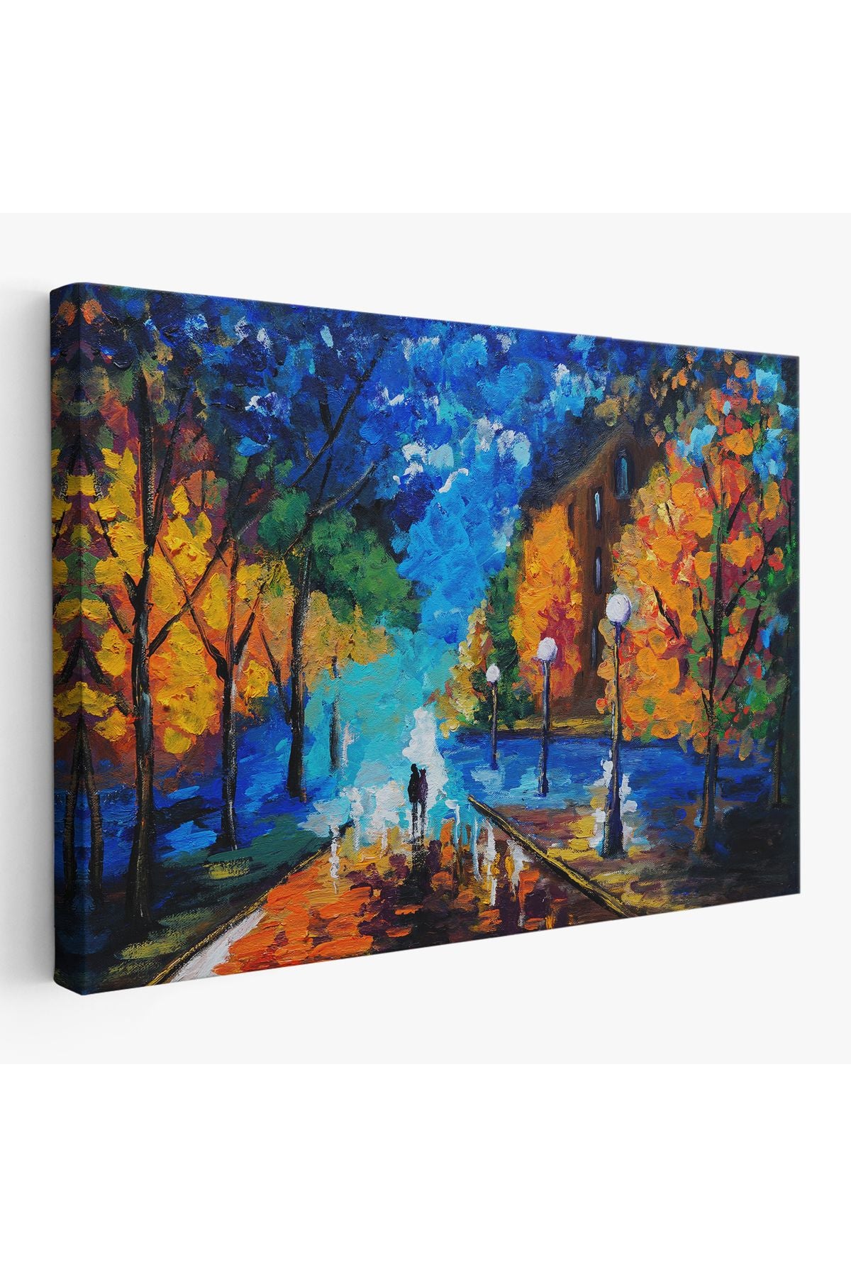 Ormanda Gece Yürüyüsü Dekoratif Kanvas Duvar Tablosu-3429