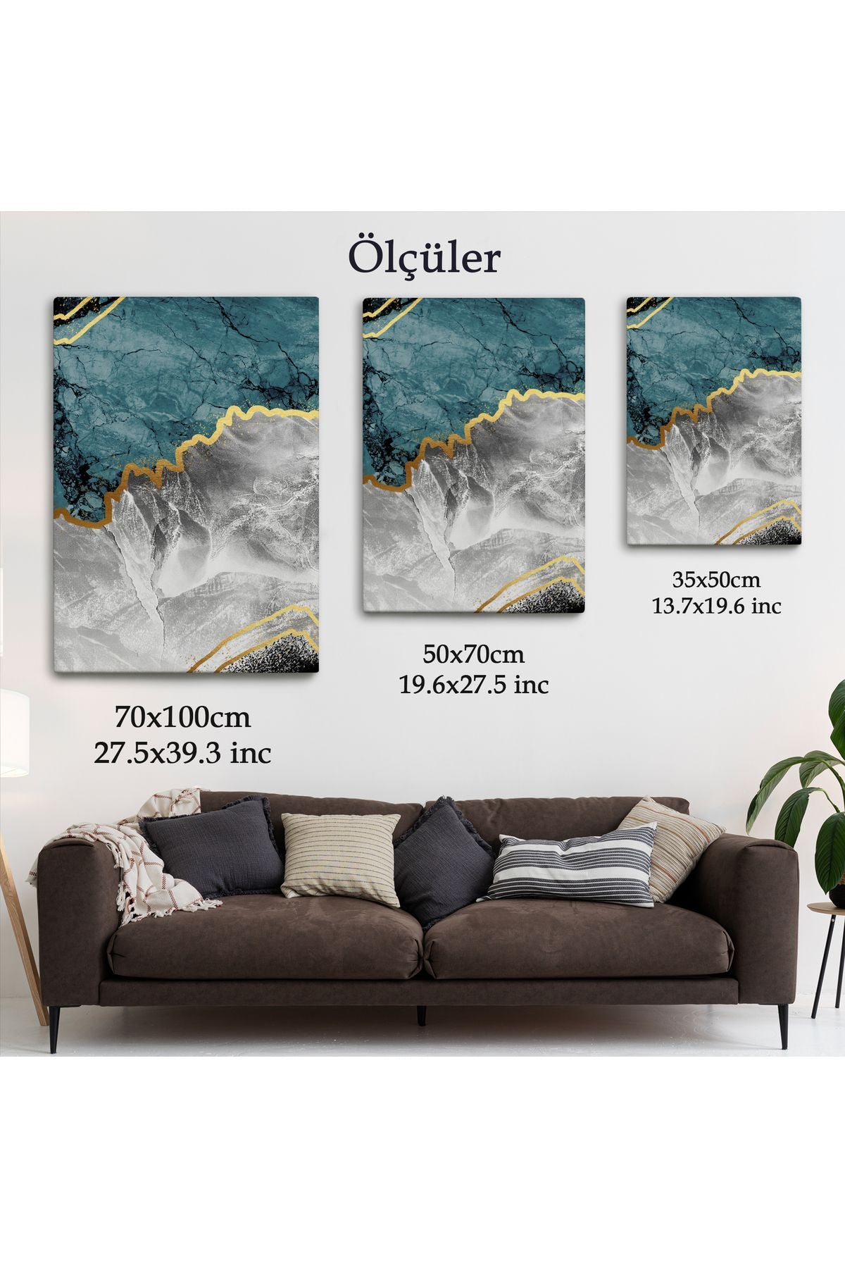 Mermer Desenli Dekoratif Kanvas Tablo-5174