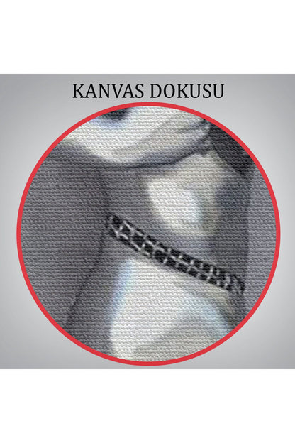 Romantik Beden, Aşk Sanatı, 3D Efekti Gümüş İnsan, Metalik Efektli Kanvas Tablo-5352