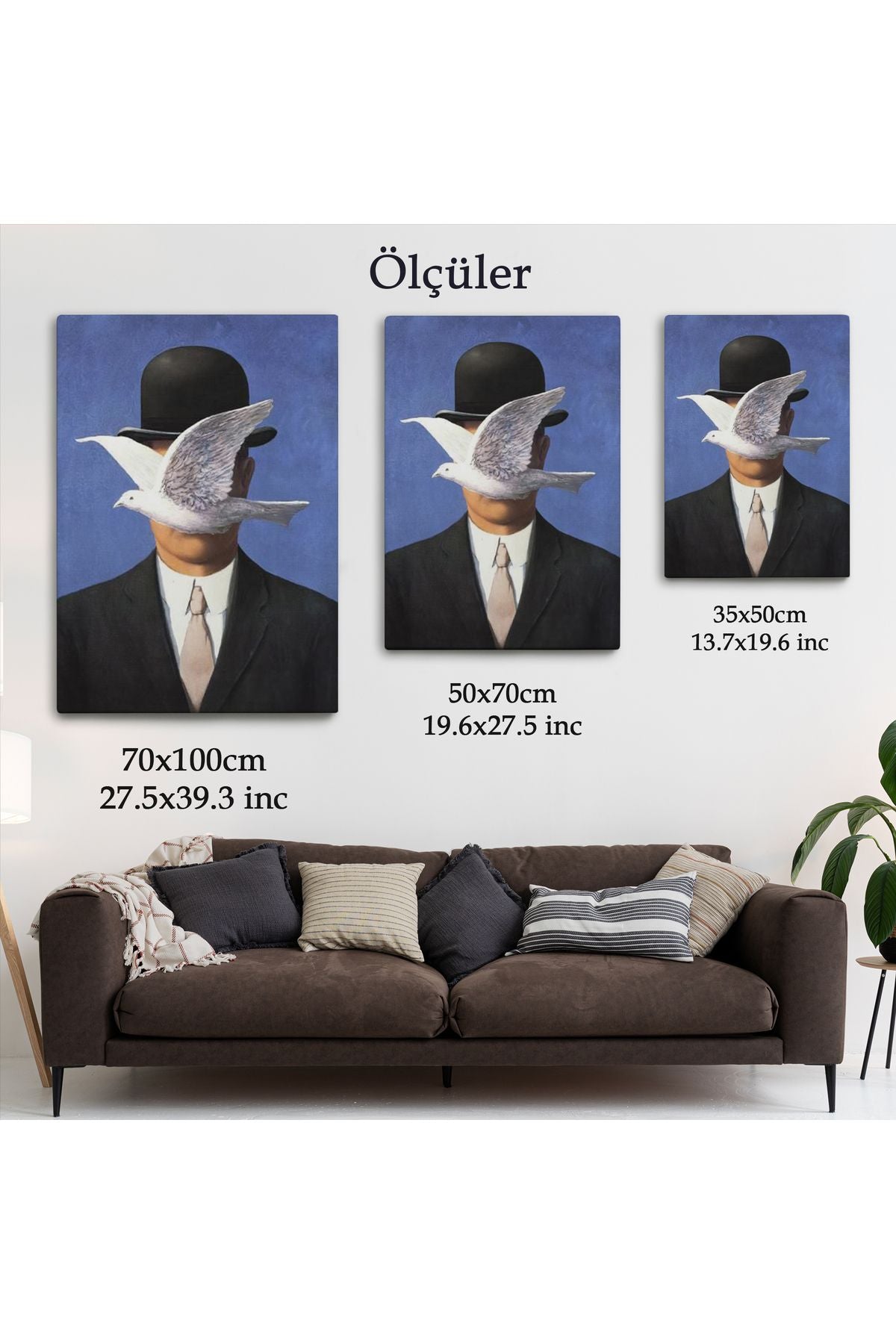 Melon Şapkalı Adam René Magritte Duvar Tablosu-6099