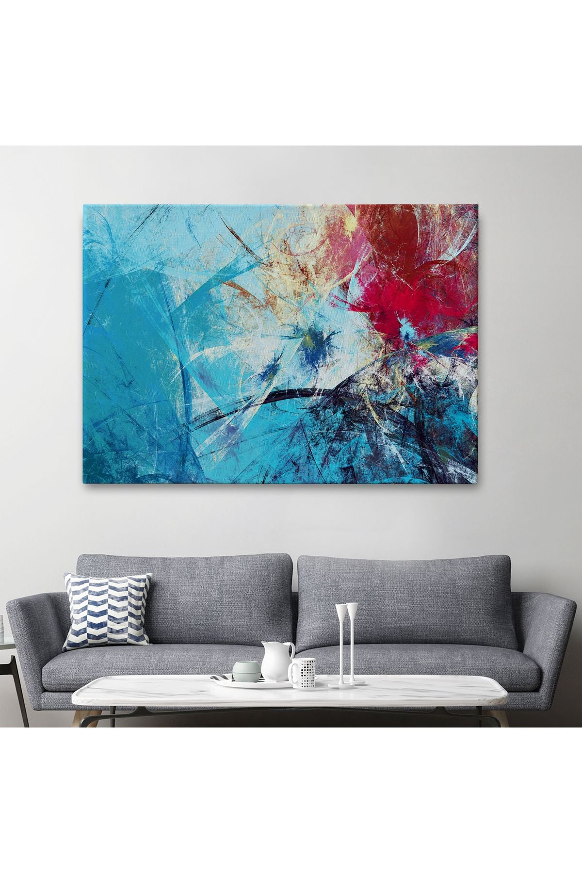 Soyut Yağlıboya Görünüm Dekoratif Kanvas Duvar Tablo-3502