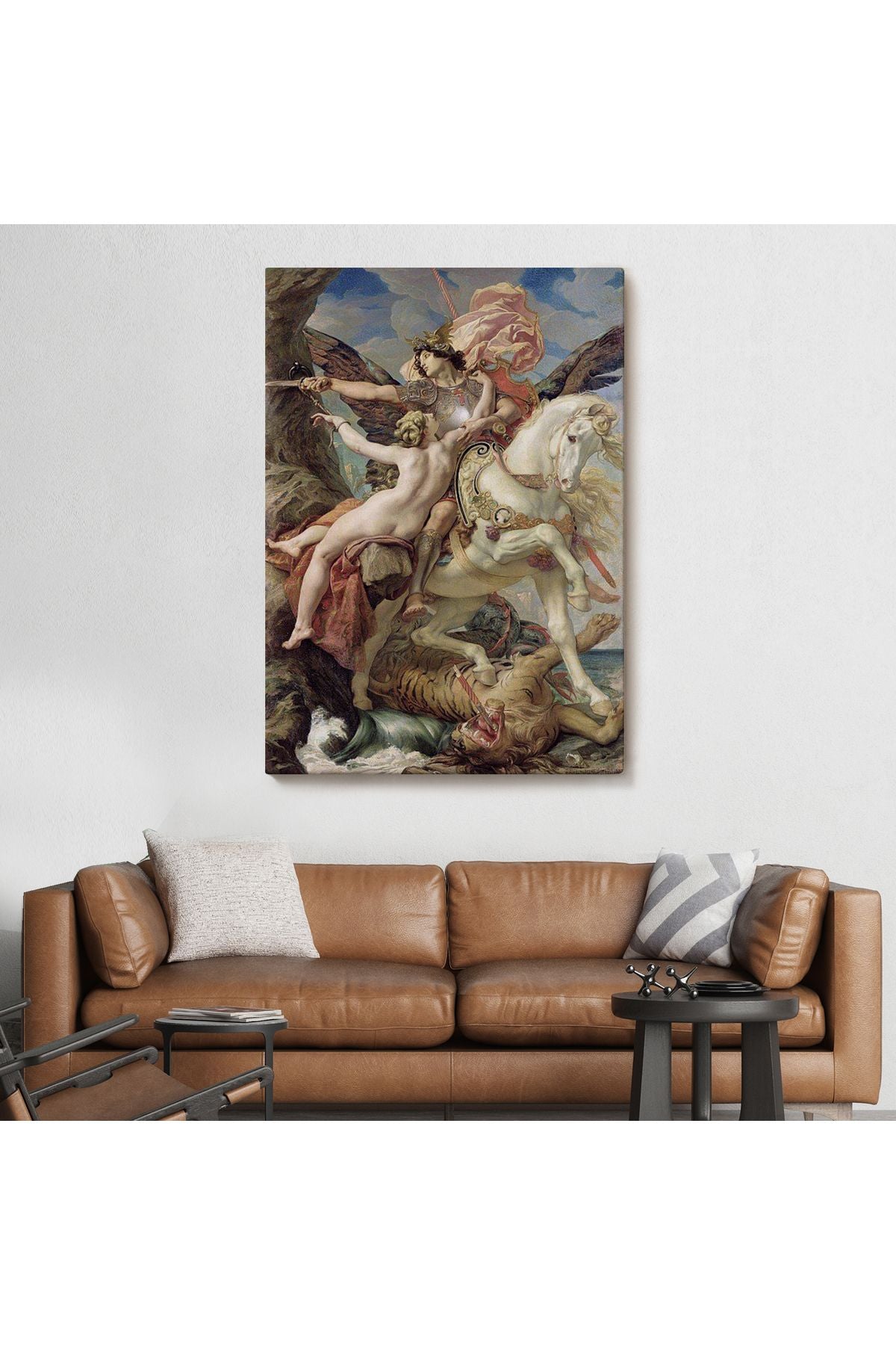 Ruggiero ve Angelica Kurtuluş Eseri Dekoratif Duvar Tablosu-6139