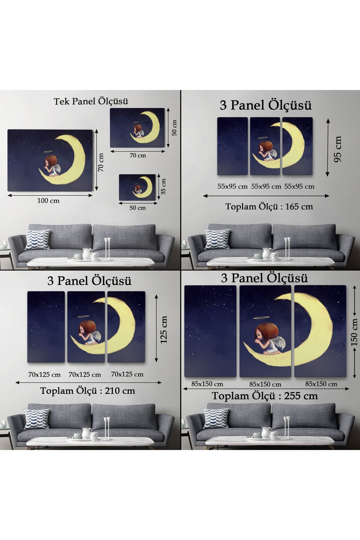 YB HG Ay'da Diz Çöküp Dua Eden Melek Kızın Tablosu-1210