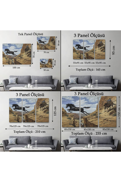 Atı Yakalamaya Çalışan Kavboy Tablosu-6537