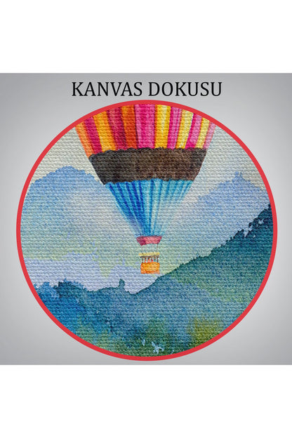 Kapadokya Hava Balonları Yağlıboya Görünüm Dekoratif Kanvas Duvar Tablosu-3747
