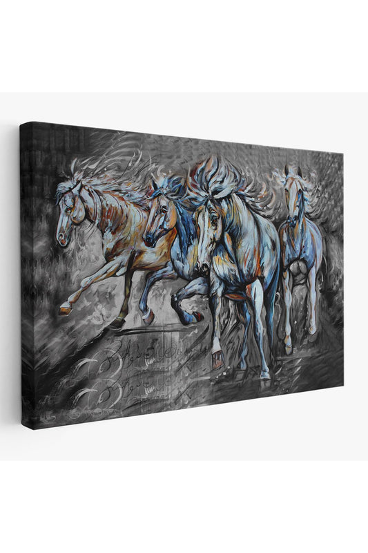 Koşan Atlar Dekoratif Duvar Tablosu-3468