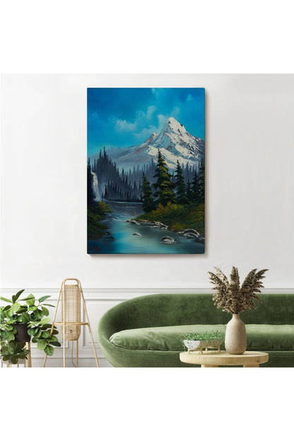 Rusya Dağ ve Akarsu Manzaralı Dekoratif Duvar Tablosu-6115