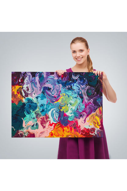 Modern Tarz Yağlıboya Görünüm Dekoratif Kanvas Duvar Tablosu-3524