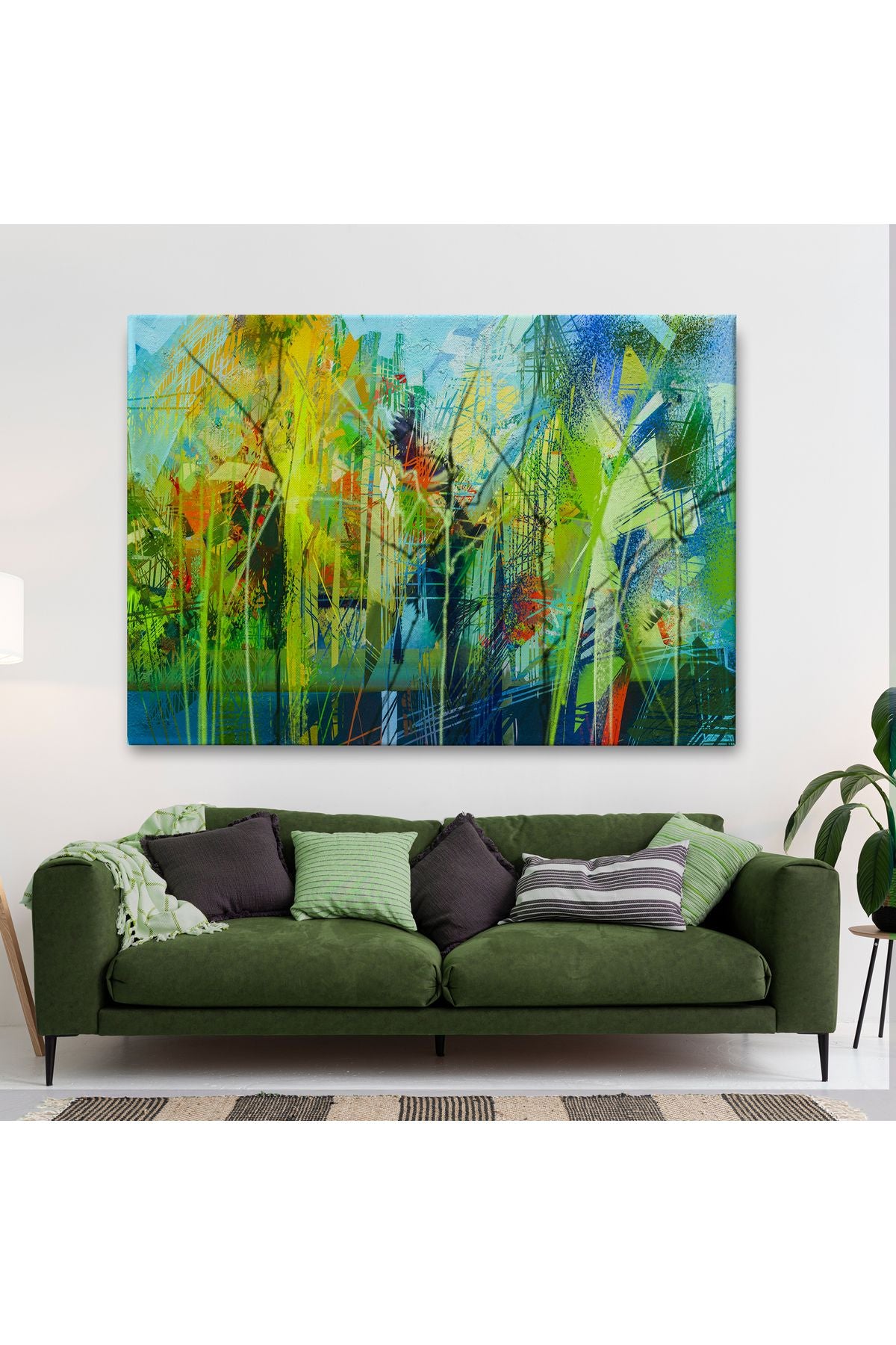 Soyut Yağlıboya Görünüm Dekoratif Kanvas Duvar Tablosu-3553