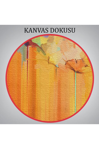 YB   Soyut Çiçekler Yağlıboya Görünüm Dekoratif Kanvas Duvar Tablosu-3541
