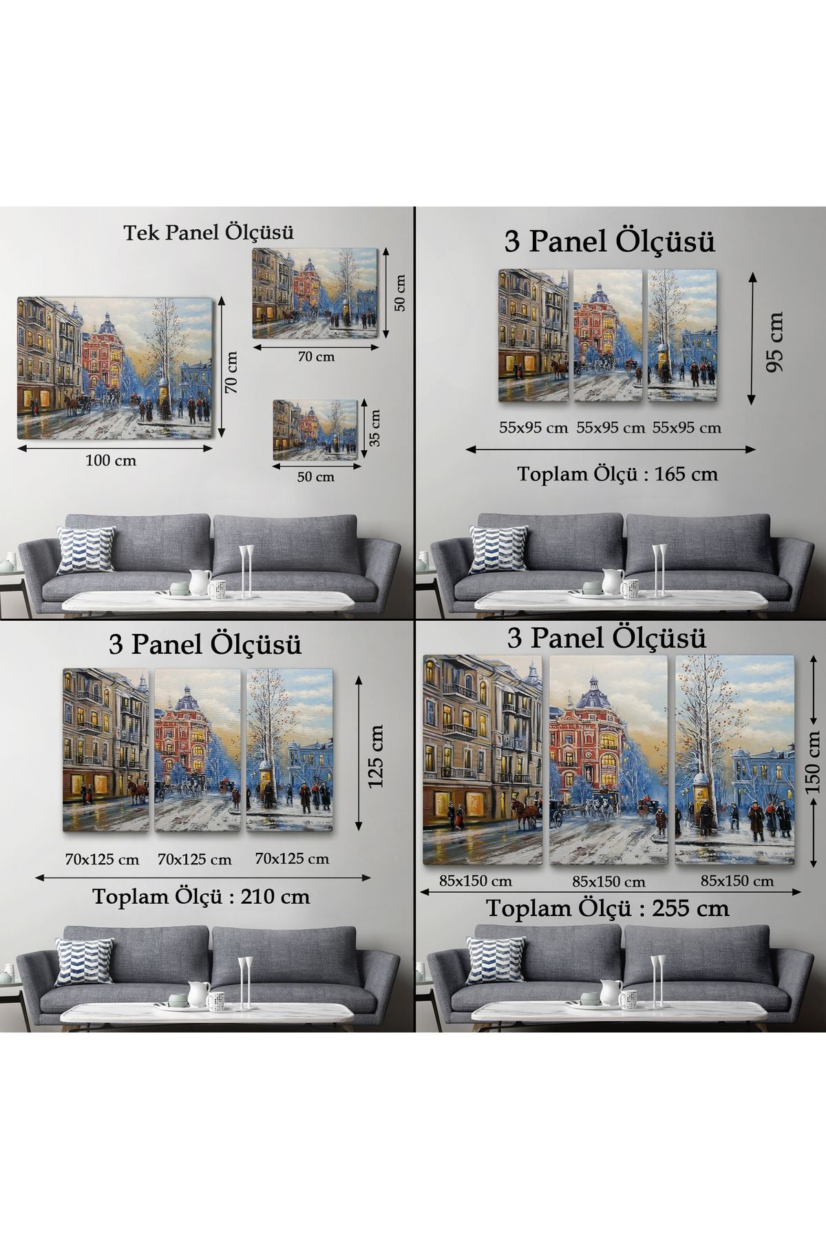 Ukrayna Kiev Eski Sokak Manzarası Dekoratif Duvar Tablosu-3695