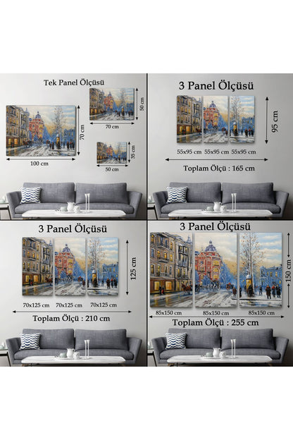 Ukrayna Kiev Eski Sokak Manzarası Dekoratif Duvar Tablosu-3695