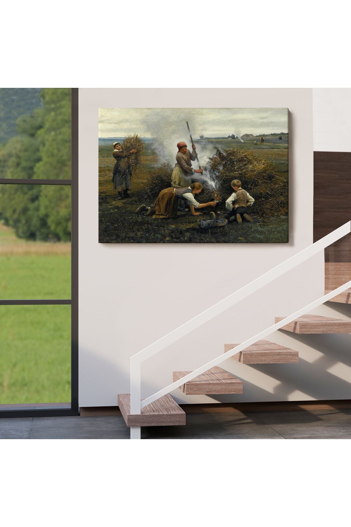 Ateş Yakmaya Çalışan Ukraynalı Köylüler Tablosu-6538