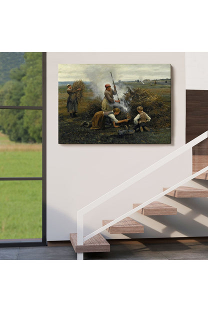 Ateş Yakmaya Çalışan Ukraynalı Köylüler Tablosu-6538