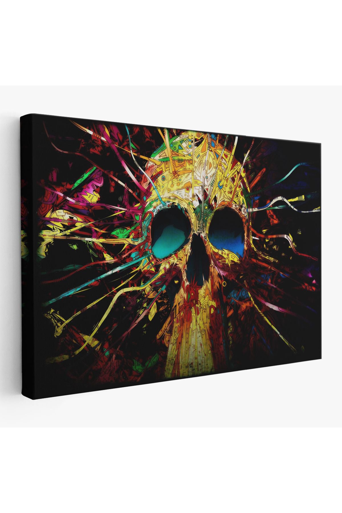 Kafatası Kanvas Tablo, Graffiti Duvar Sanatı, Kafatası, Graffiti Kafatası Sokak Sanatı-5382