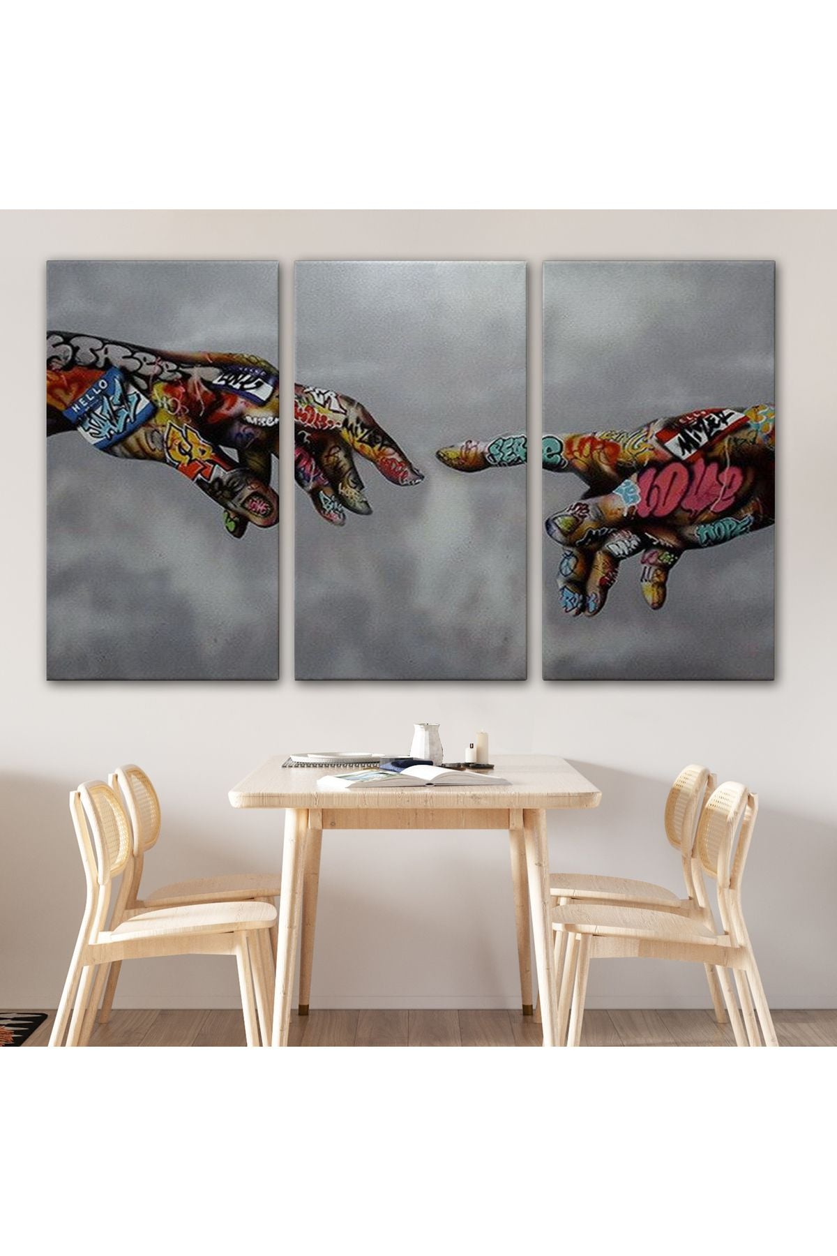 Tanrının Eli Tablo, Hıristiyanlara Hediye, İncil Severler, Banksy Graffiti Sanatı-5415