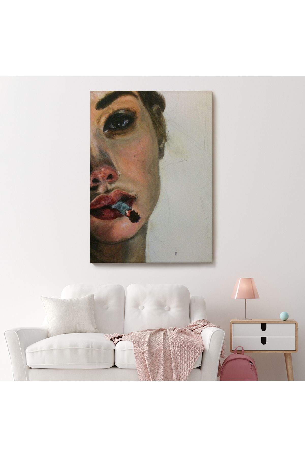 Sigara İçen Bitgin Kadın Tablosu-6019