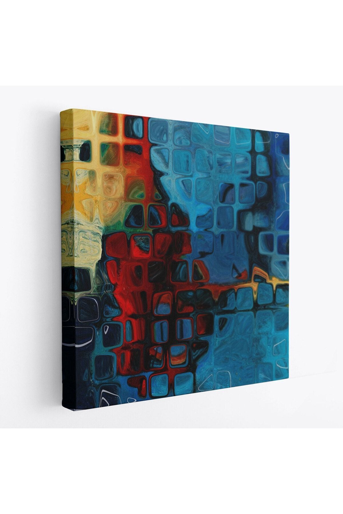 Özel Tasarım Renkli Buz Cam Kanvas Tablo-5883