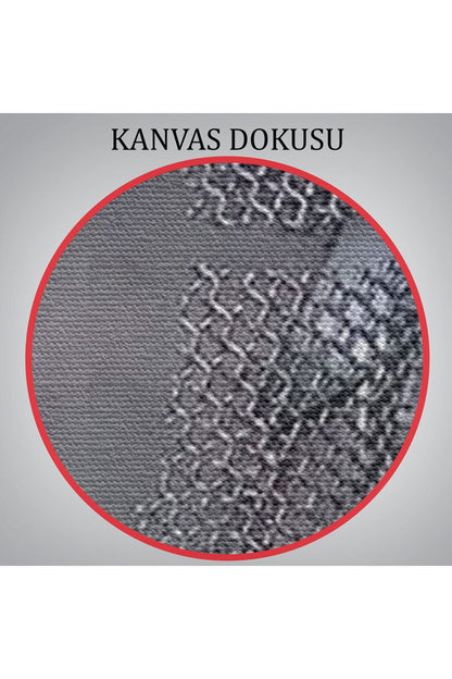 Kanvas Tablo Gri ve Gümüş Duvar Dekoru, Metalik Efektli Kanvas Tablo-5356