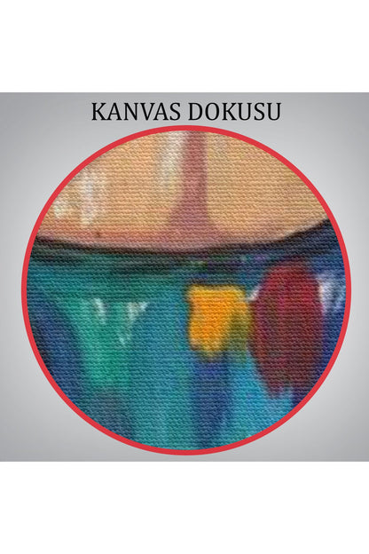 Renkli Çiçekli Kadın Dekoratif Duvar Tablosu -6257