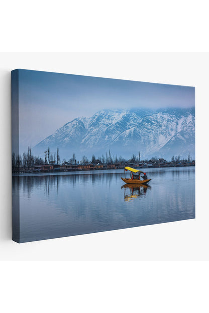 Hindistan Srinagar Dal Gölü Kış Manzara Tablosu-1244