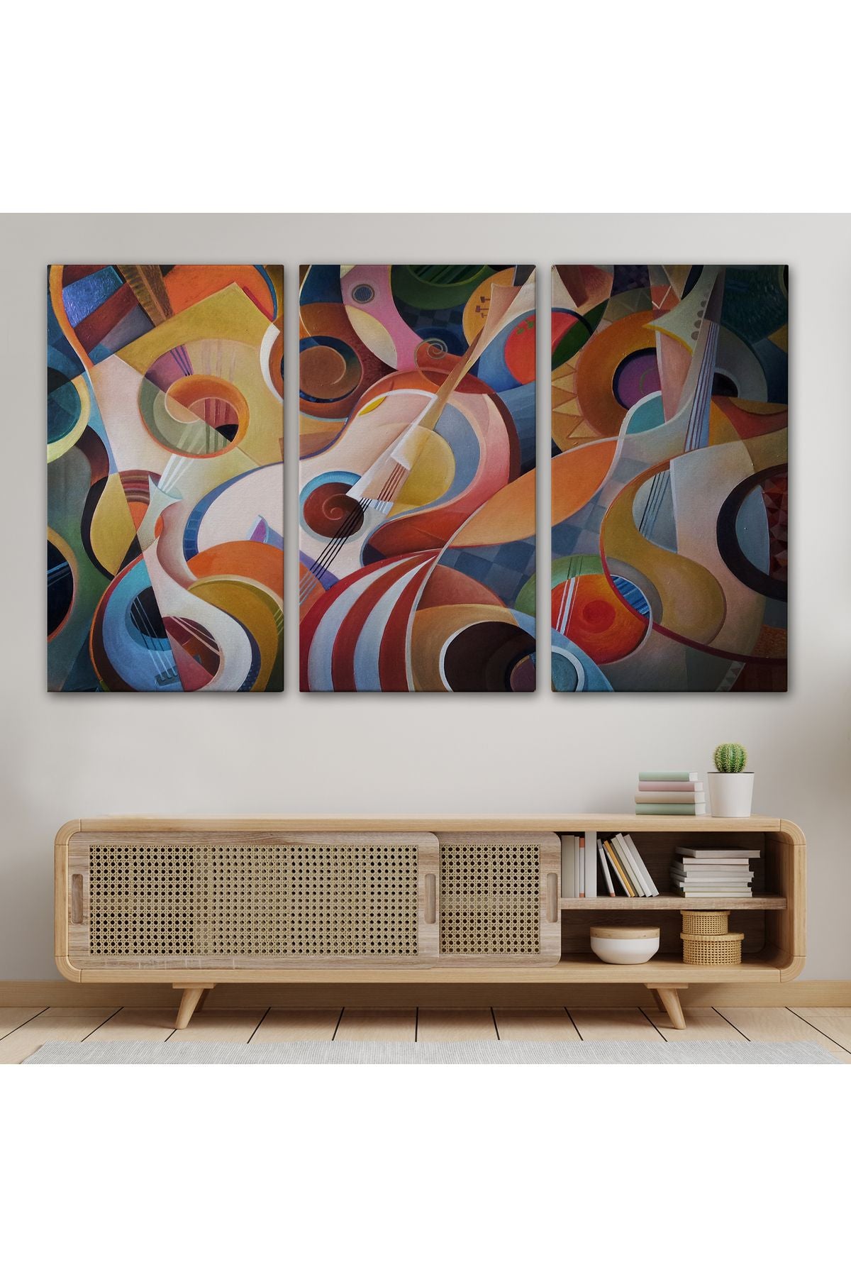 arg001 seri Müzik Temalı Soyut Yağlıboya Görünüm Dekoratif Kanvas Tablo-3705