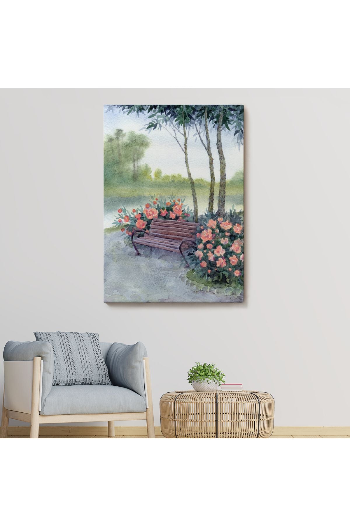 Pembe Çiçekler Kanvas Tablo-5974