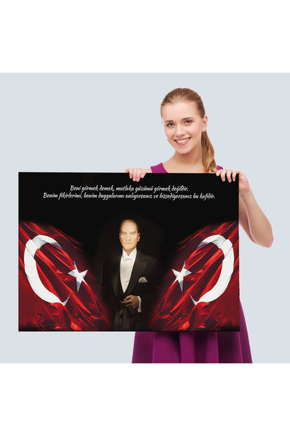 Beni Görmek Demek, Mutlaka Yüzümü Görmek Demek Değilidir Yazılı Atatürk Tablosu-5075