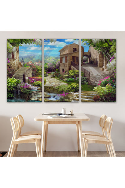 Avrupa Ev Manzarası Dekoratif Kanvas Duvar Tablosu-3734