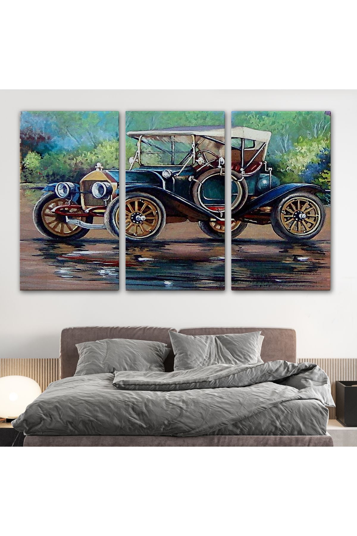 Tshp seri001 Eski Siyah Araba Yağlıboya Görünüm Dekoratif Kanvas Duvar Tablo-3520