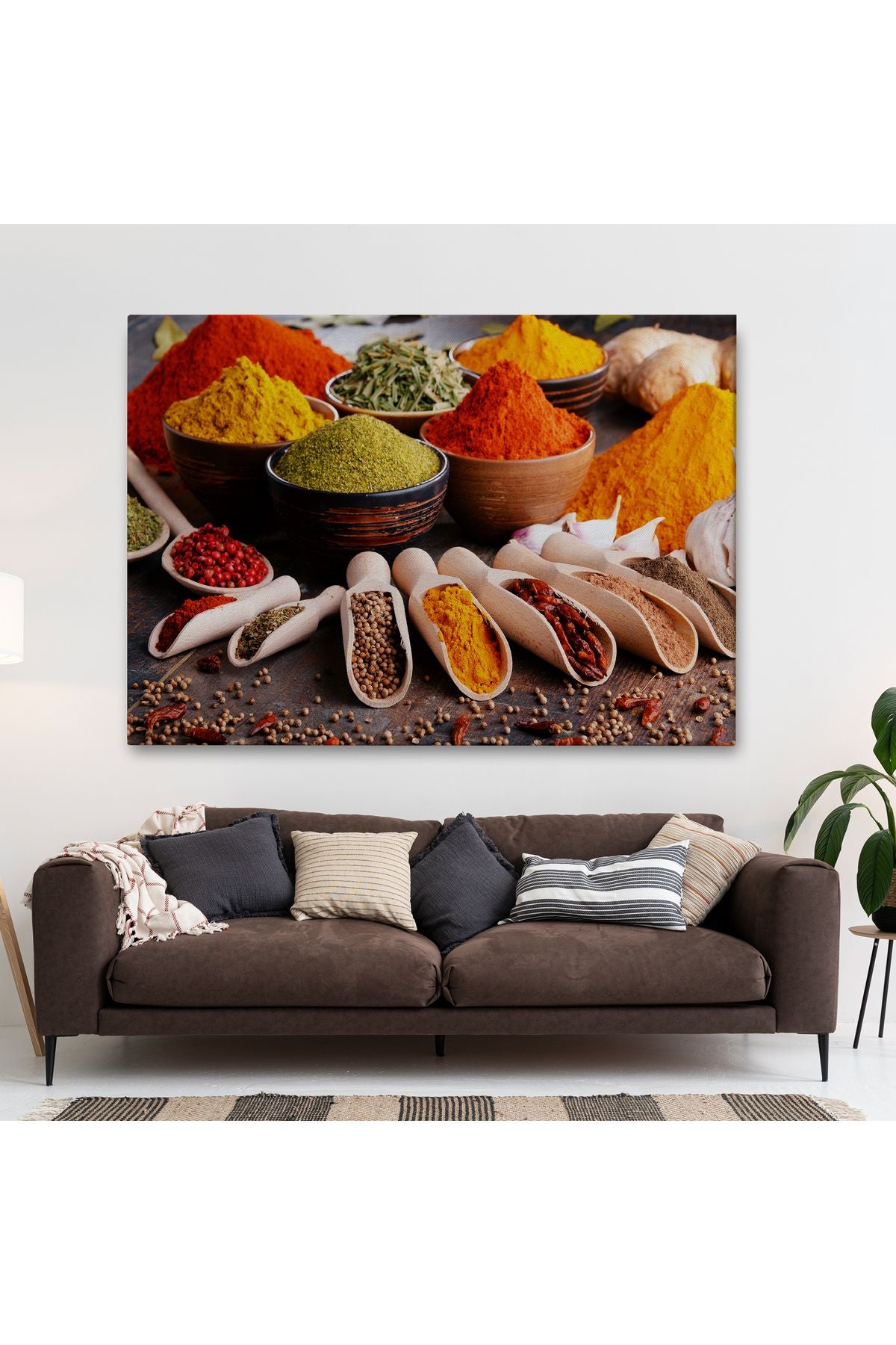 Mutfak Masasın da Baharatlar Dekoratif Kanvas Duvar Tablosu-3518