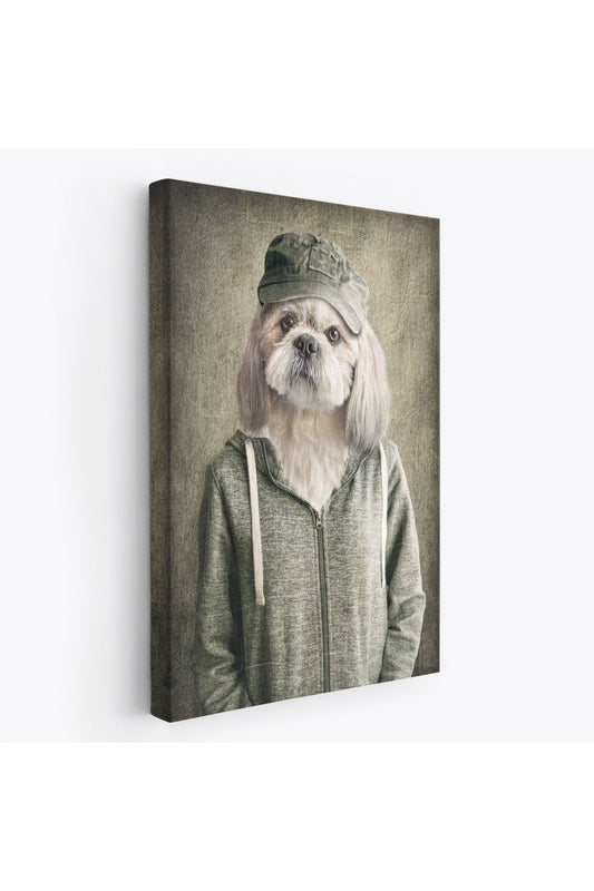 Köpek Kafalı İnsan Kanvas Tablo-4994
