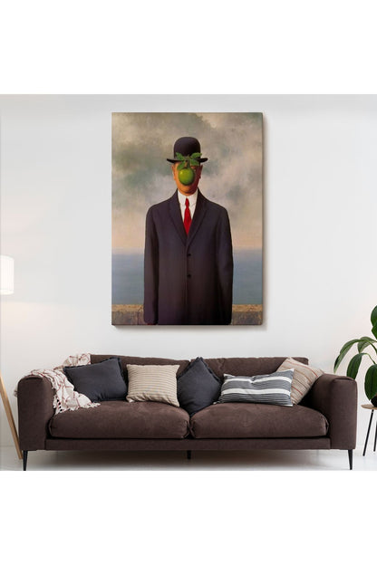 Renee Magritte'in Adamın Oğlu İsimli Eseri Kanvas Tablo-5132