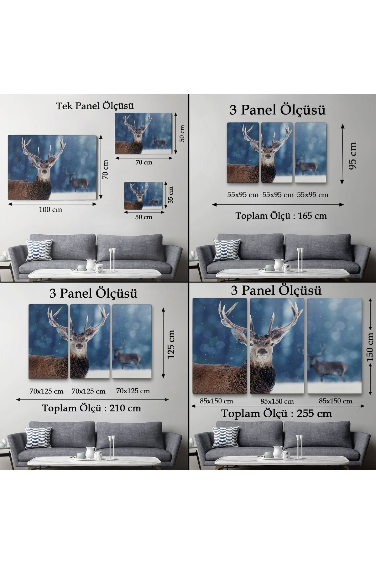 Geyik Dekoratif Kanvas Tablo 1168