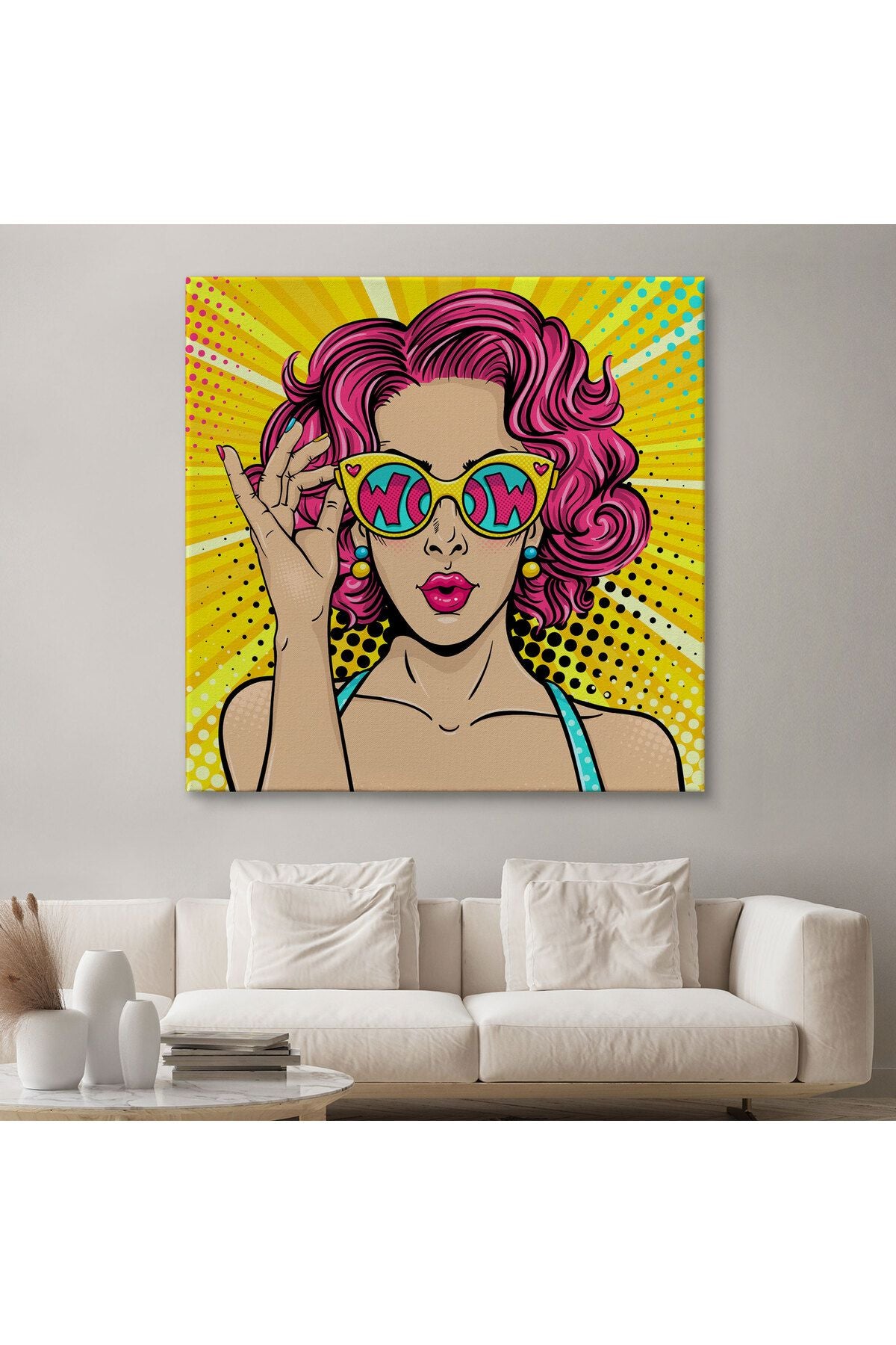 Retro Çizgi Roman Kadını Dekoratif Kanvas Duvar Tablosu-5837
