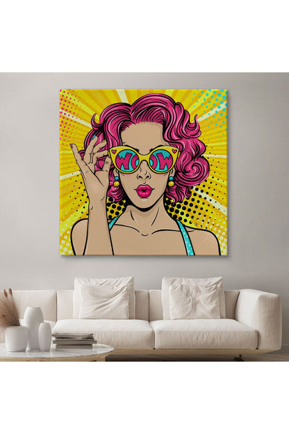 Retro Çizgi Roman Kadını Dekoratif Kanvas Duvar Tablosu-5837