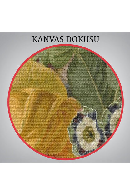 Güzel Çiçekler Yağlıboya Görünüm Dekoratif Kanvas Duvar Tablosu-5937