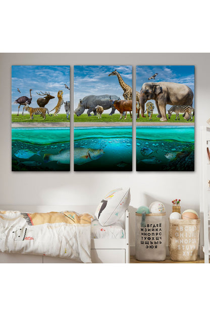 Özel Tasarım, Dekortif  BaskıHayvanlar Alemi Dekoratif Kanvas Tablo 1177