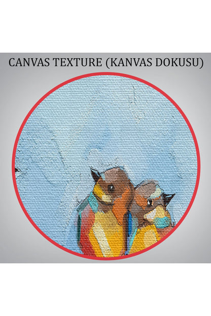 Bahar ve Kuşlar Manzaralı Dekoratif Duvar Tablosu-3529