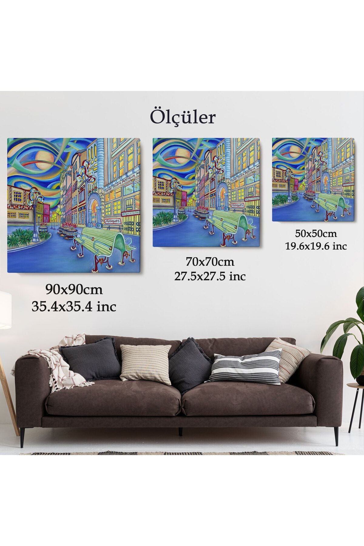 Seattle Şehir Merkezi Öncü Meydanı Kanvas Tablo-5899