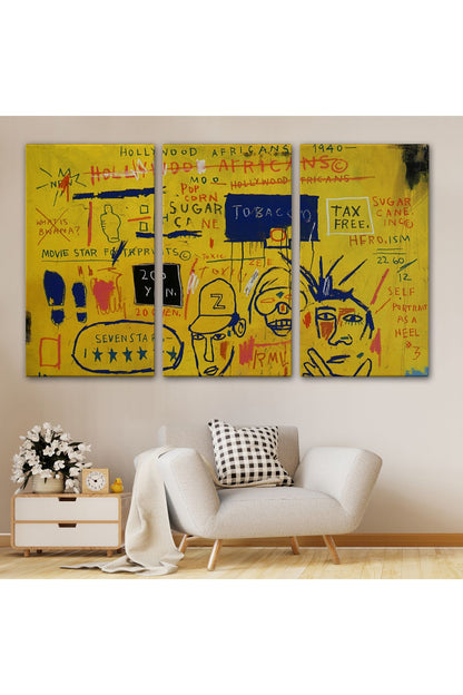 Jean Michel Basquiat, Hollywood Africans 1983 Kanvas Tablo-5058