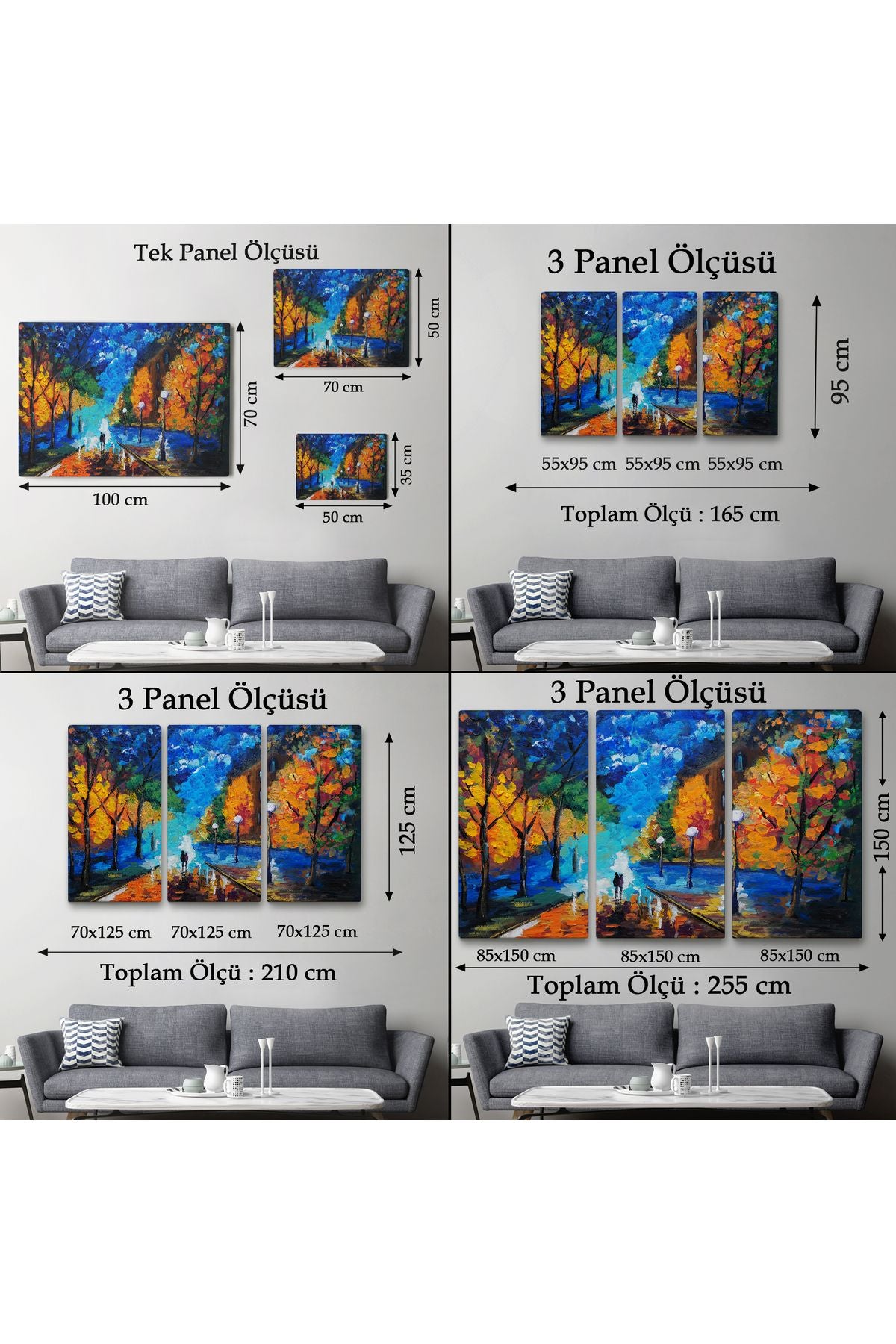 Gece Sokakta Yürüyen Sevgililer, Kanvas Duvar Tablosu-1184