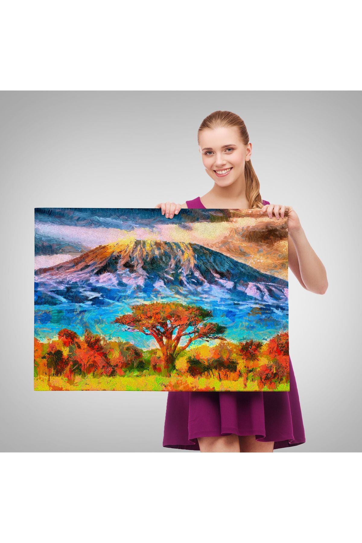 Tanzanya Kilimanjaro Dağı Manzarası Duvar Tablosu-3480