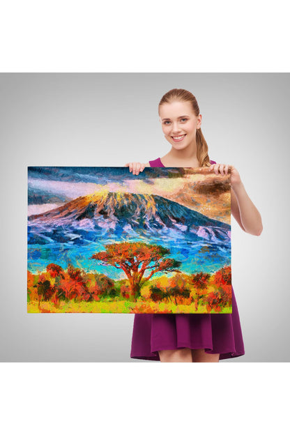 Tanzanya Kilimanjaro Dağı Manzarası Duvar Tablosu-3480