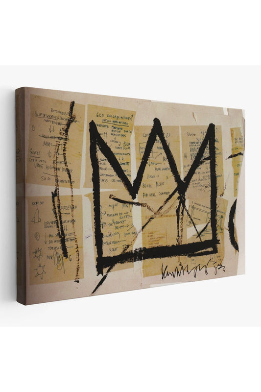 Jean Michel Basquiat Notlar ve Taç Eseri Kanvas Duvar Tablosu-5001