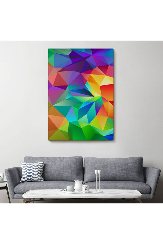 Renkli Geometrik Şekiller Çok Renkli Soyut Kanvas Tablo-5250