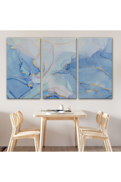 Mürekkep ve Alkol Elementleri ile Mermer Deseni Verilmiş Kanvas Tablo-5044