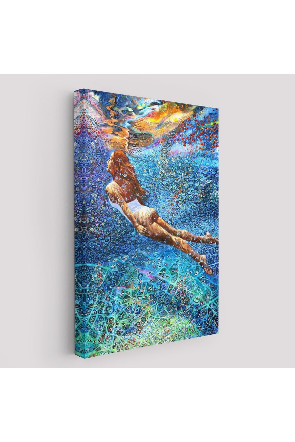 Su Altında Yüzen Kız Duvar Tablosu-6334
