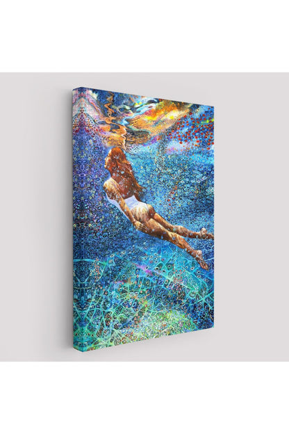 Su Altında Yüzen Kız Duvar Tablosu-6334