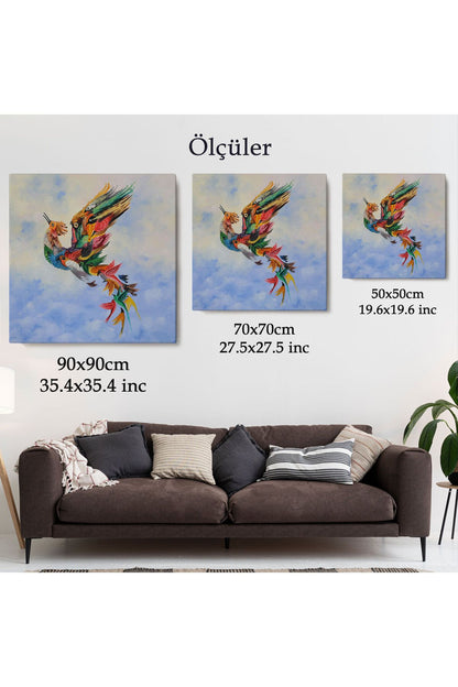 Renkli Simurg Kuşu Anka Kuşu Kanvas Tablo-5326